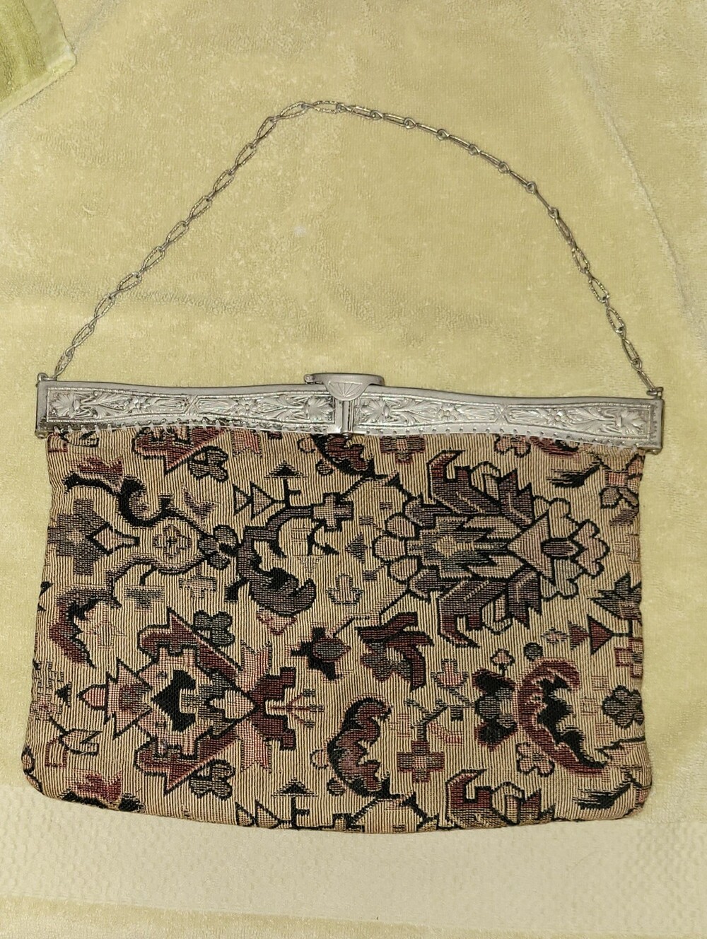 Antique Vintage Tapestry Evening Bag